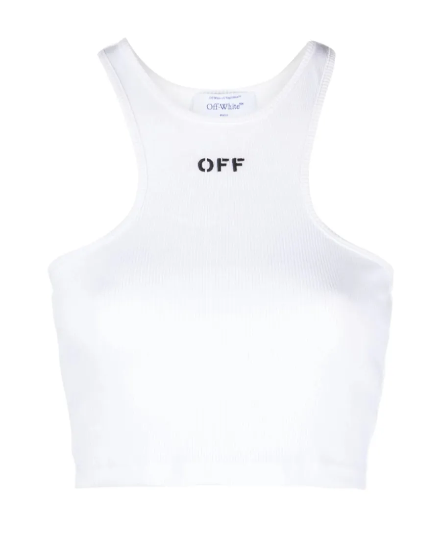 Off-White Off-Stamp Sleeveless Cropped Top