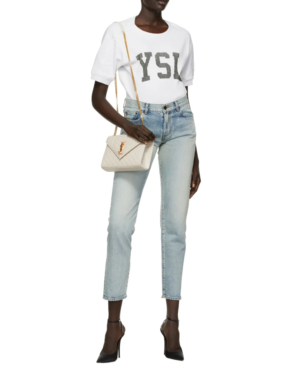 Saint Laurent Matelassé Envelope Medium Shoulder Bag