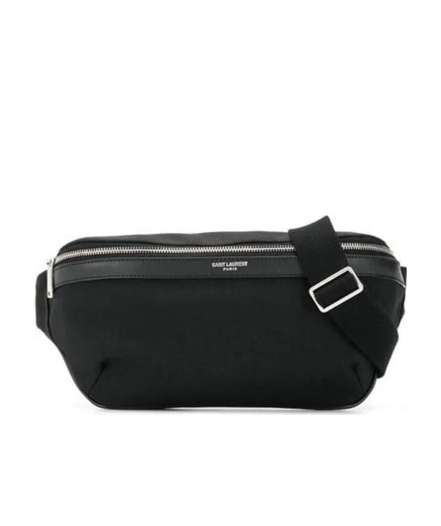 Saint Laurent Logo Detailed Zip-Up Belt Bag