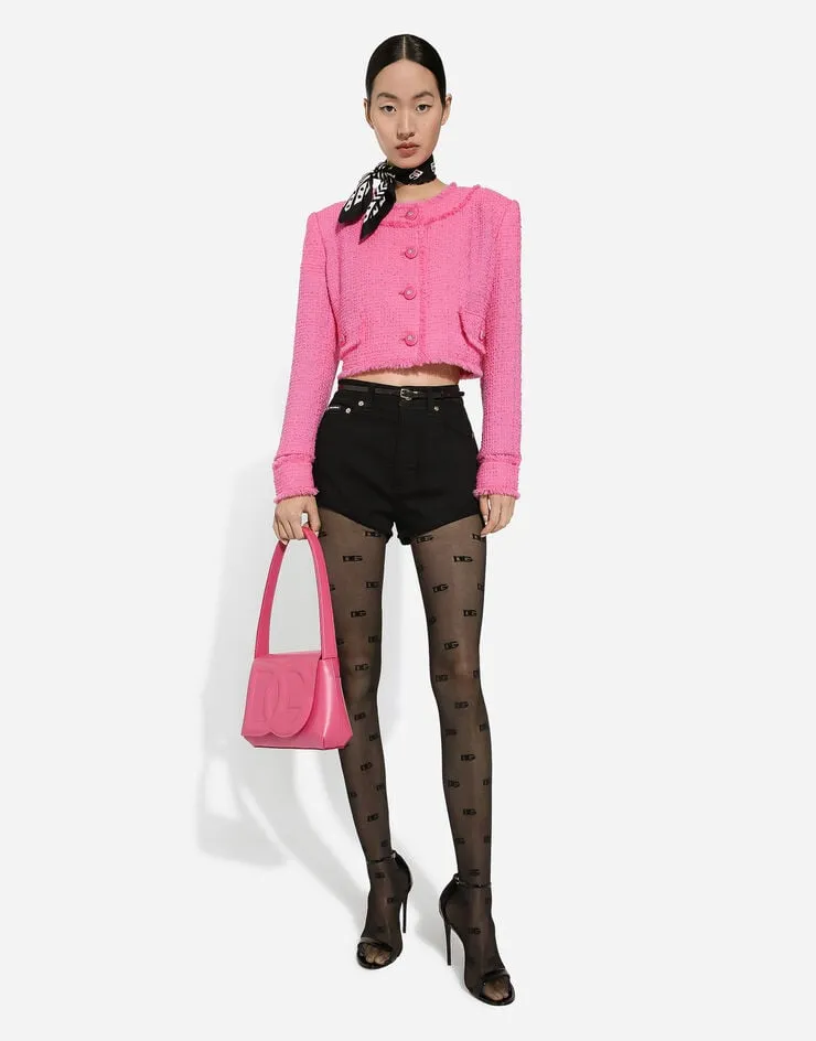 Dolce & Gabbana Frayed Hem Tweed Jacket