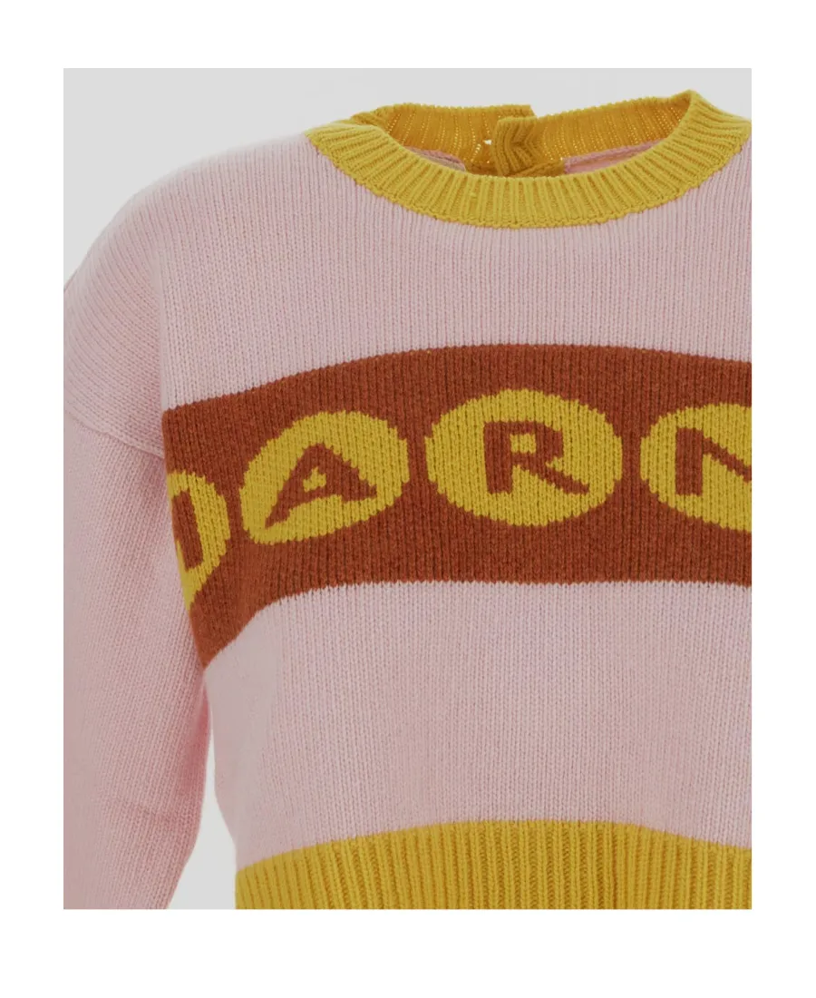 Logo-Intarsia Cropped Jumper