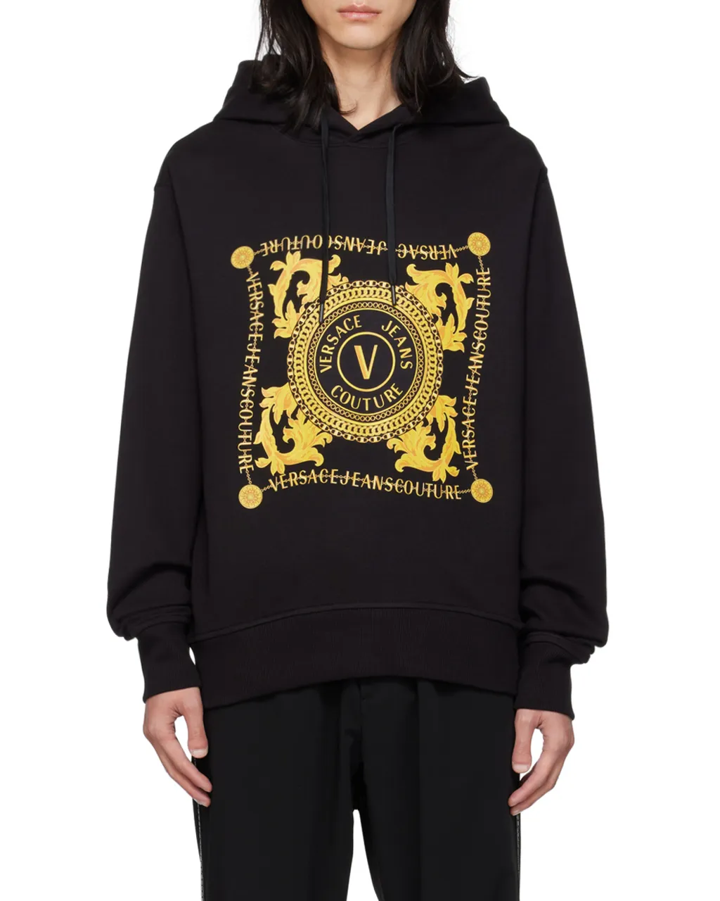 Versace Jeans Couture Logo Printed Drawstring Hoodie