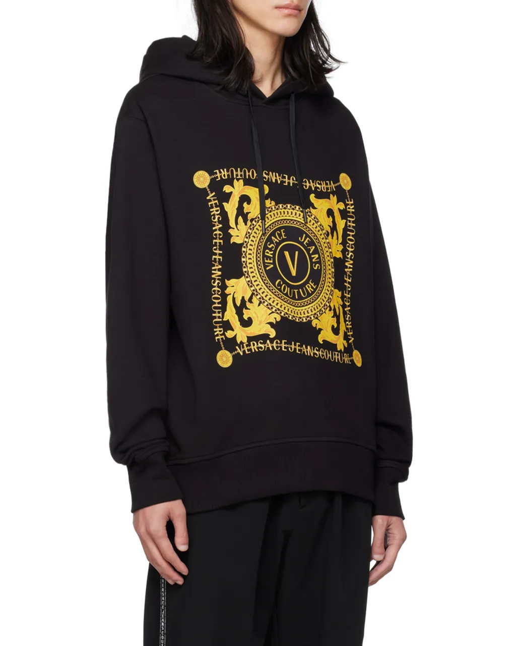 Versace Jeans Couture Logo Printed Drawstring Hoodie