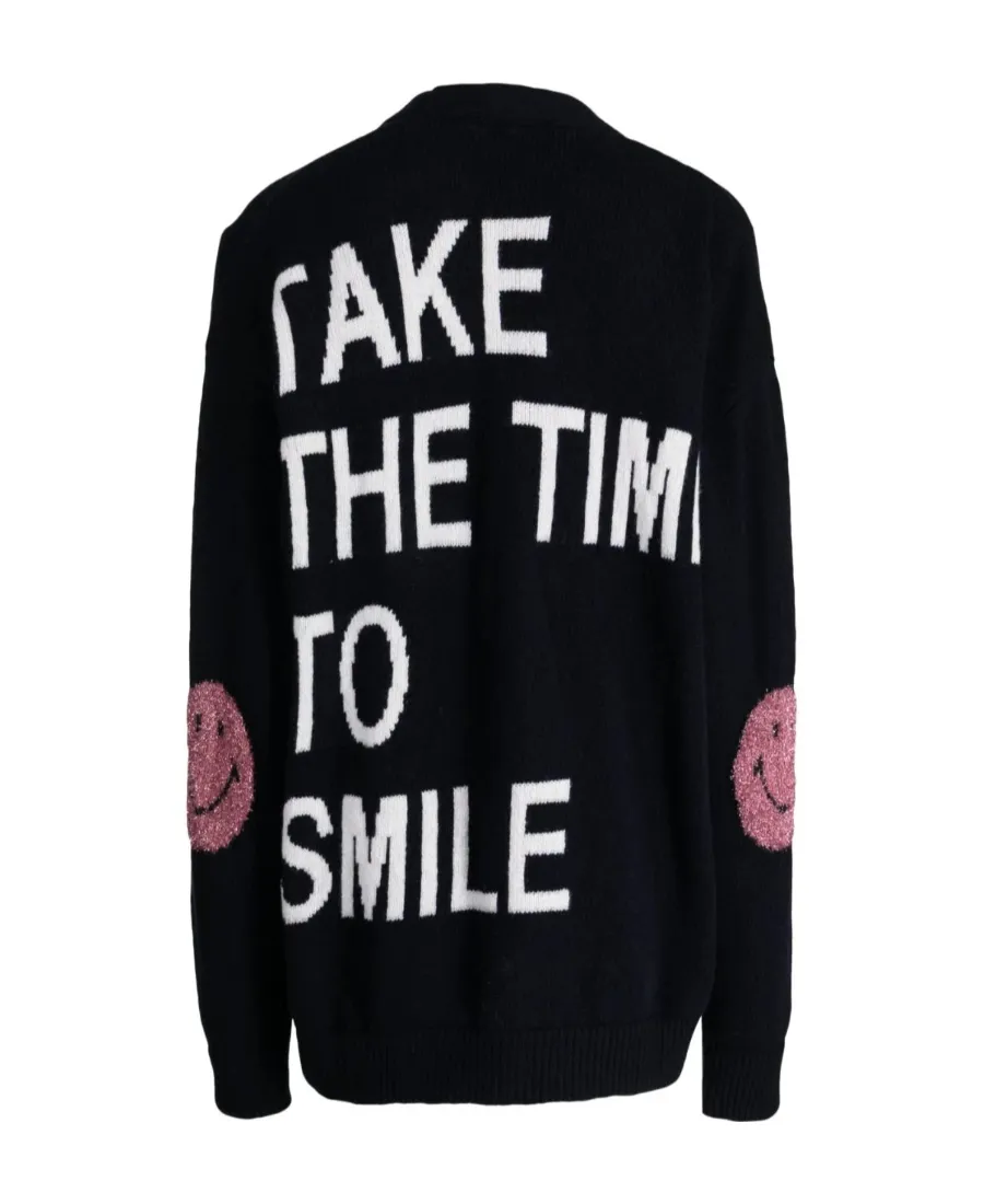 Long-Sleeved V-Neck Knitted Cardigan