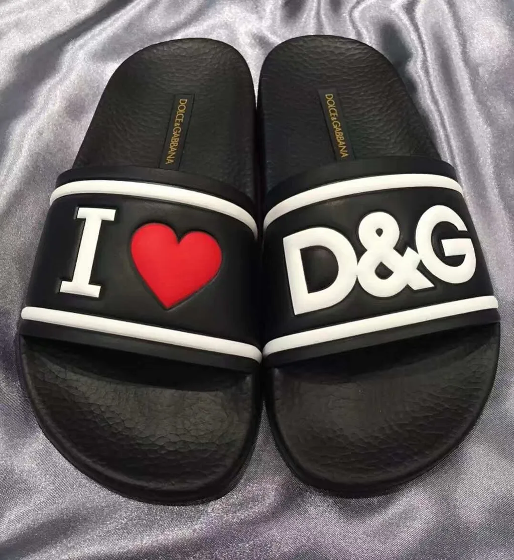 Black Logo Detail Sandals