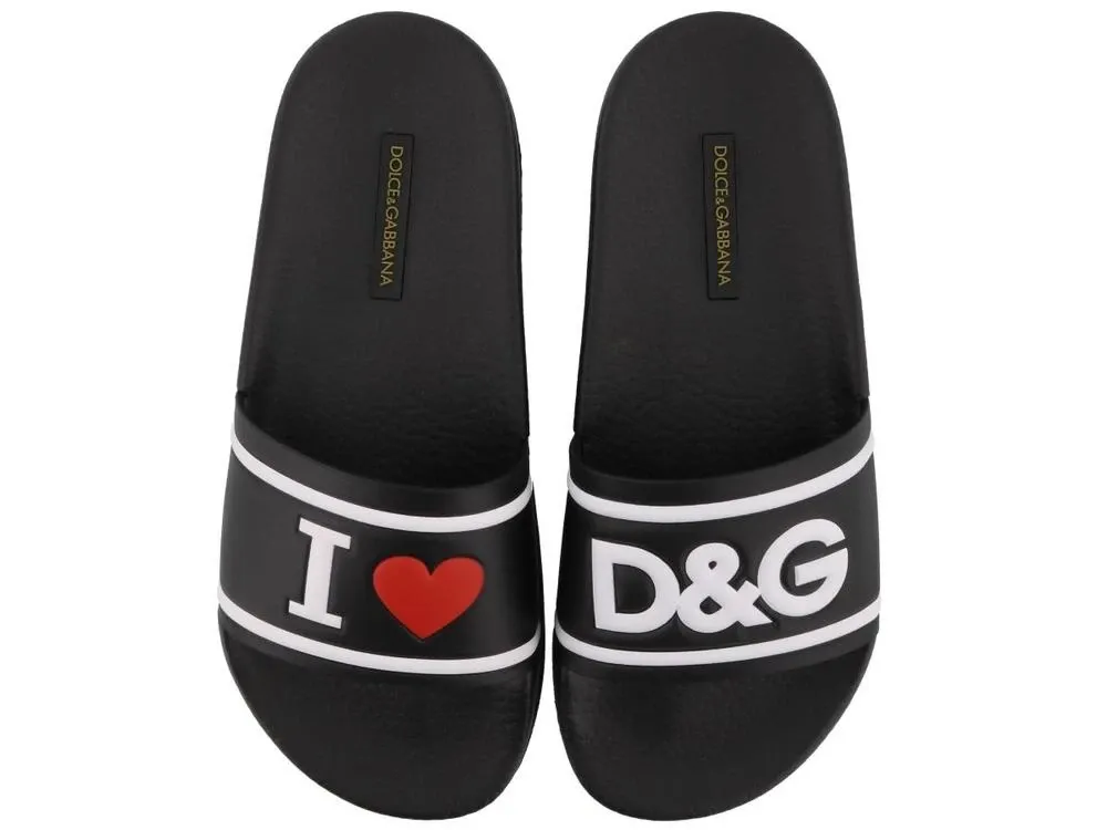 Black Logo Detail Sandals