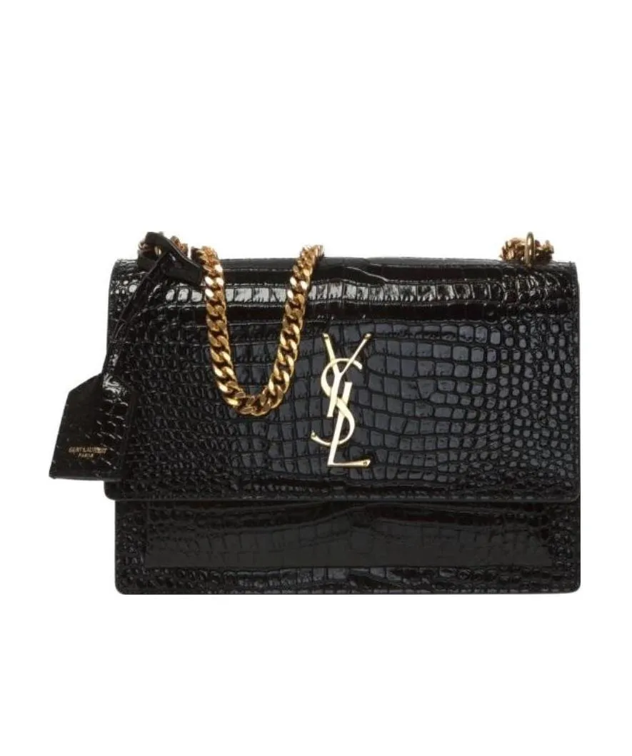 Saint Laurent Sunset Embossed Medium Shoulder Bag