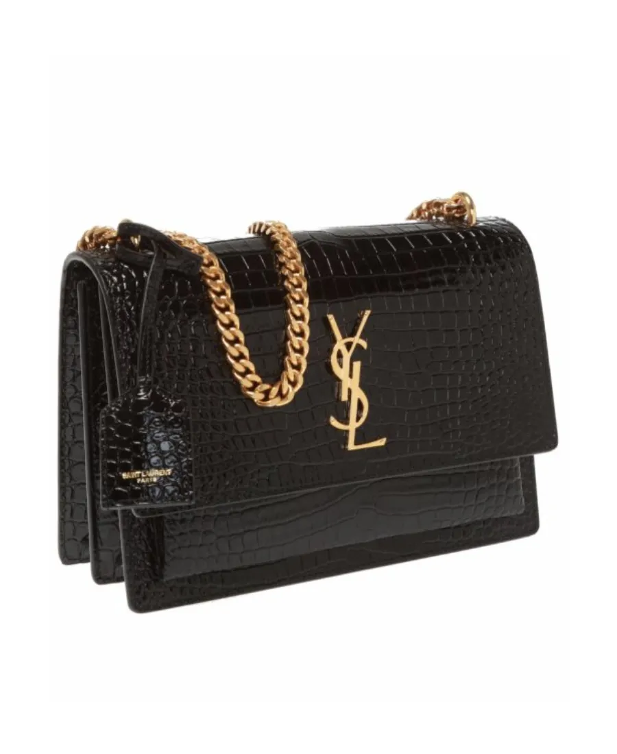 Saint Laurent Sunset Embossed Medium Shoulder Bag