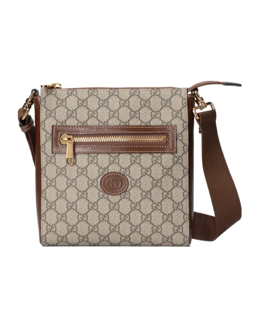 Gucci Gg Supreme Zipped Messenger Bag