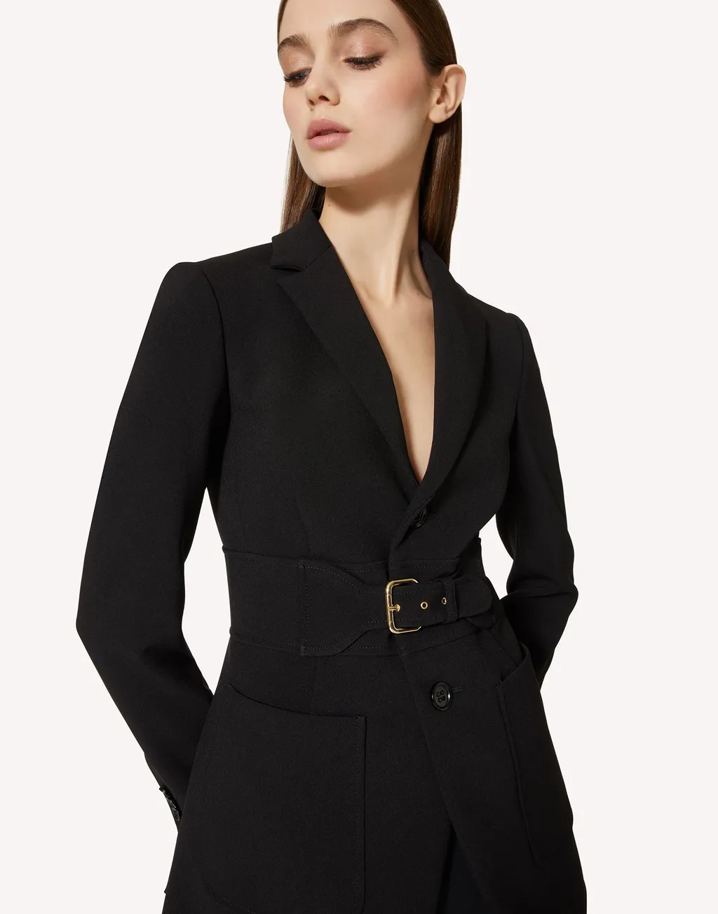 Belted Single-Breasted Blazer