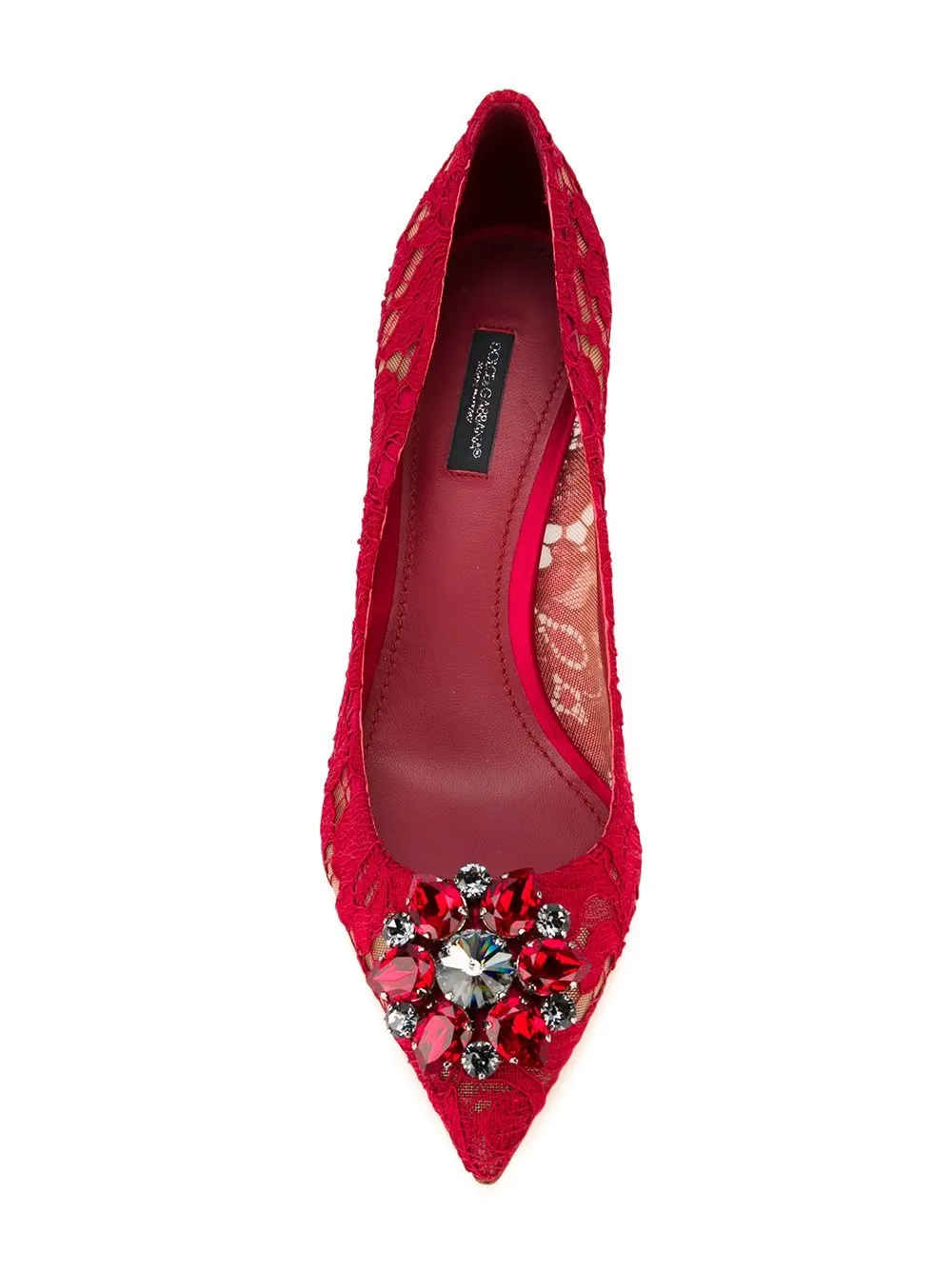 Dolce & Gabbana Crystal-Embellished Lace Pumps