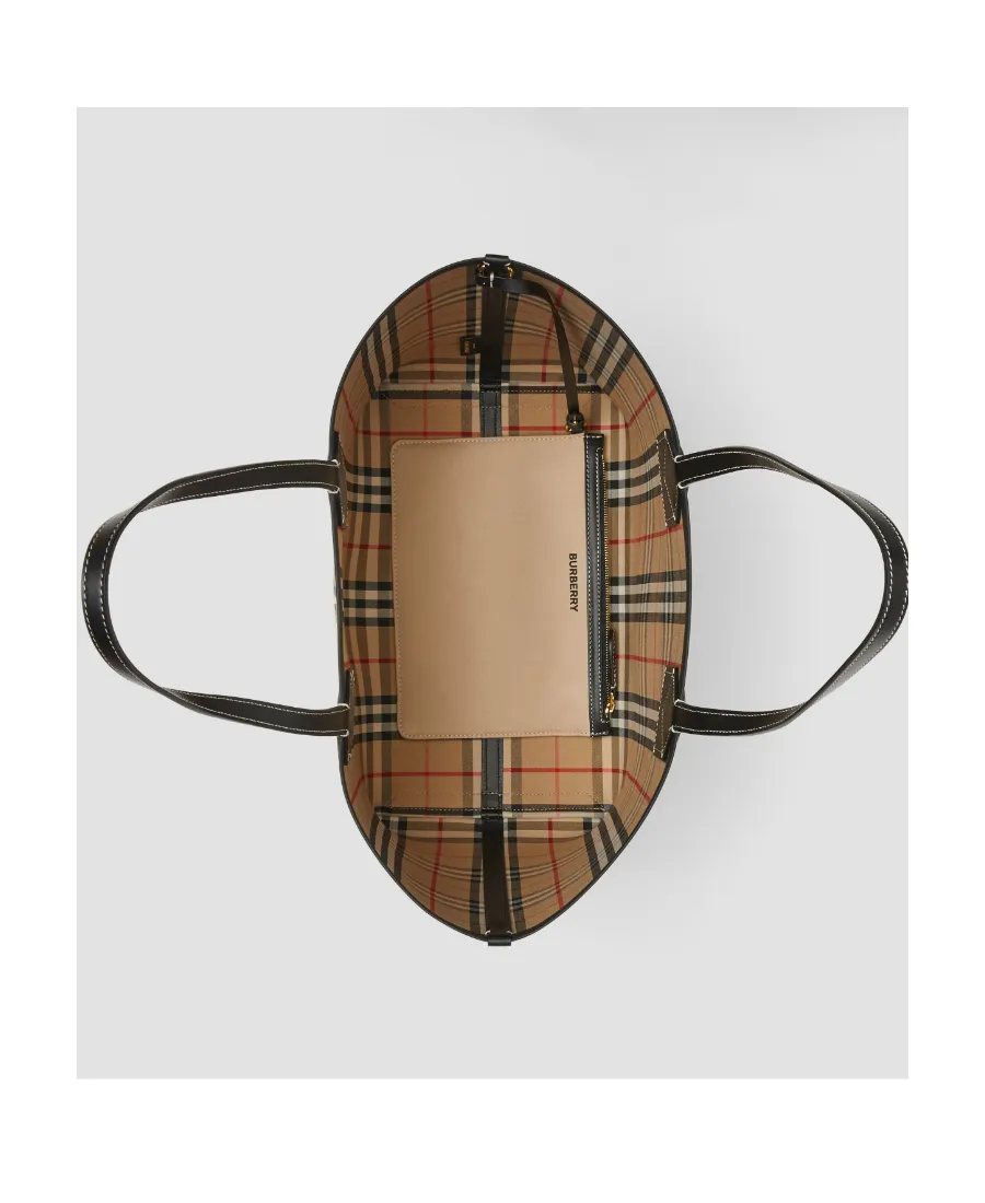 Burberry Logo Printed Top Handle Bag
