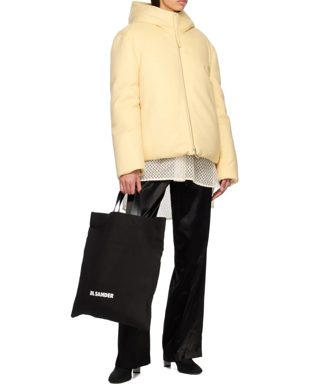 Jil Sander Logo Printed Large Tote Bag