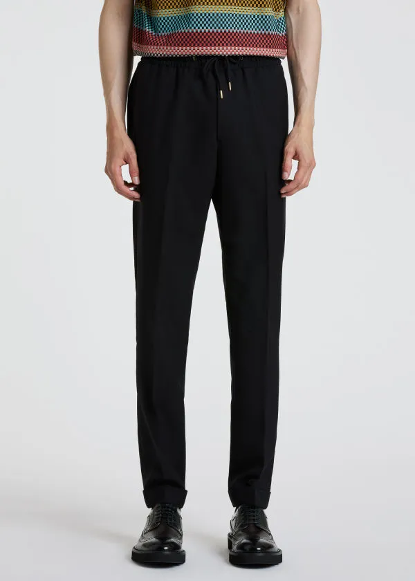 Drawstring Tapered Leg Trousers