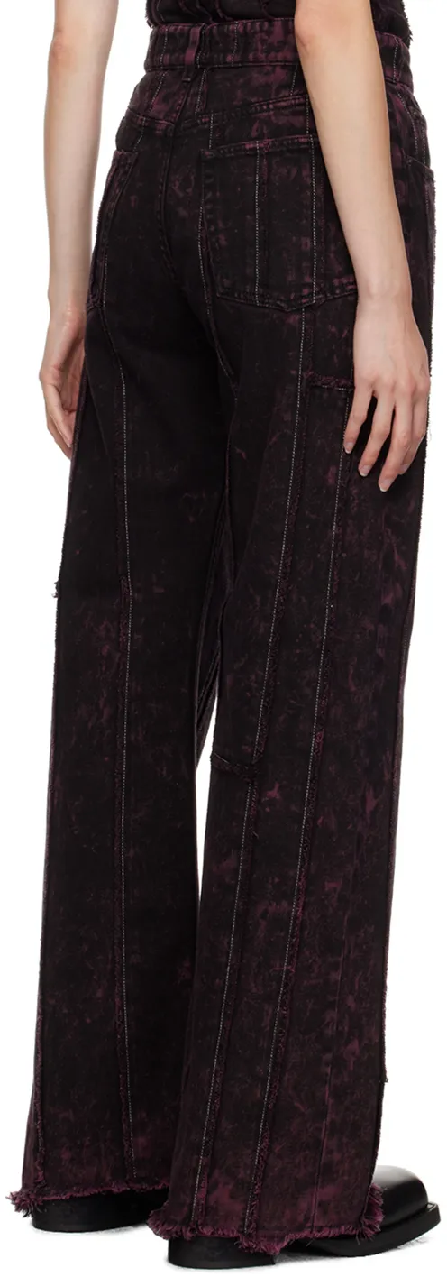 Stitched Striped Denim Trousers