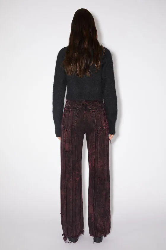 Stitched Striped Denim Trousers