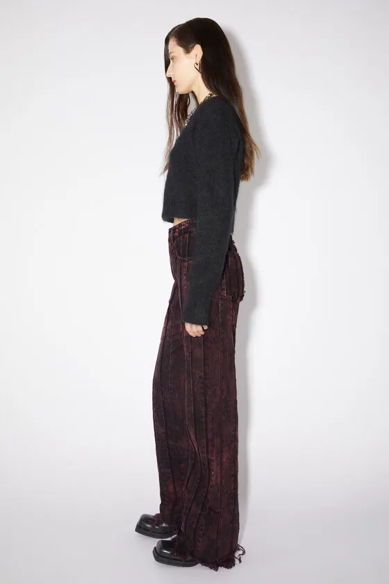 Stitched Striped Denim Trousers
