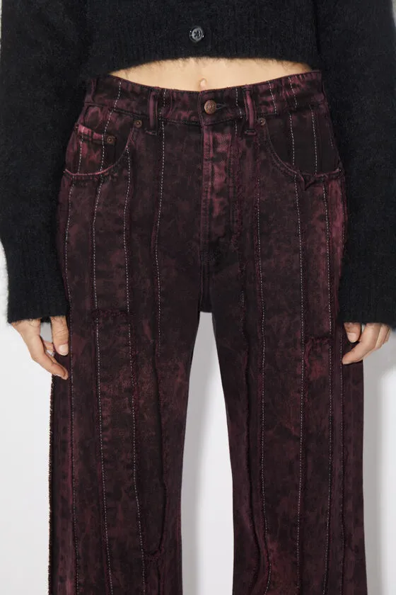 Stitched Striped Denim Trousers