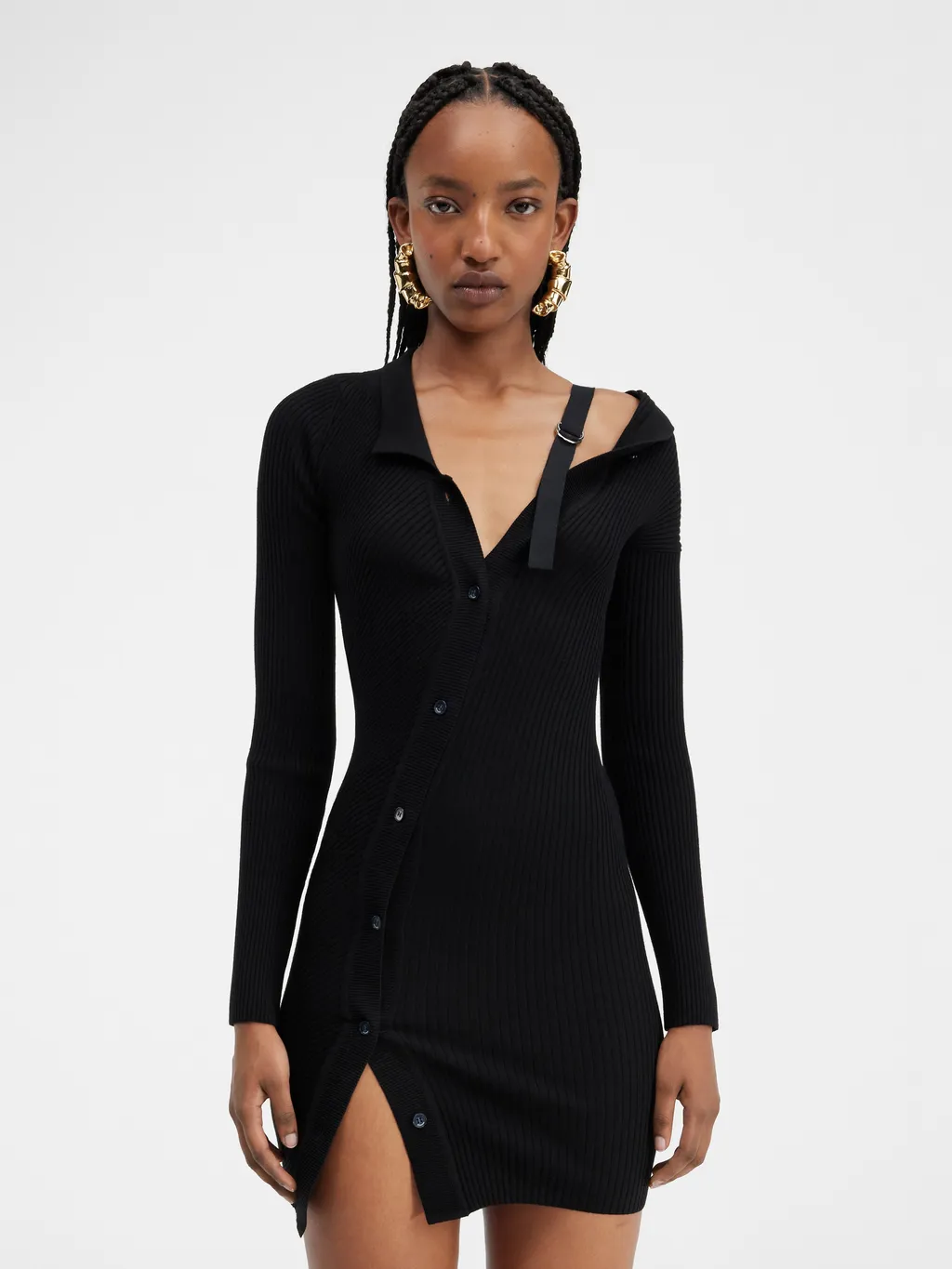 Jacquemus La Robe Maille Colin Ribbed Mini Dress
