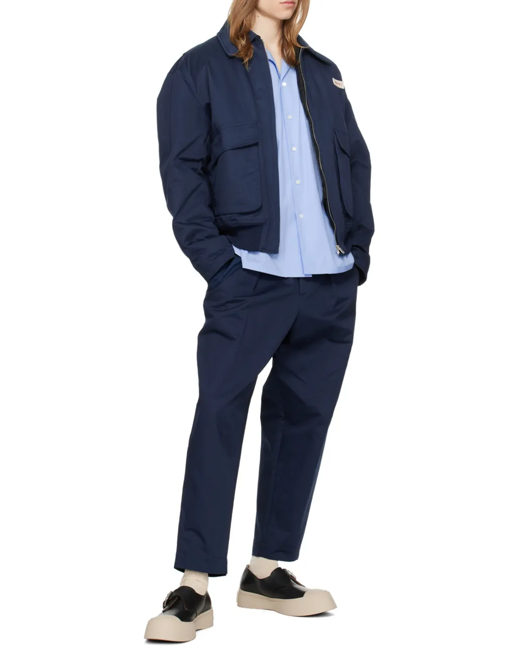 Marni Logo Printed Poplin Bowling Shirt