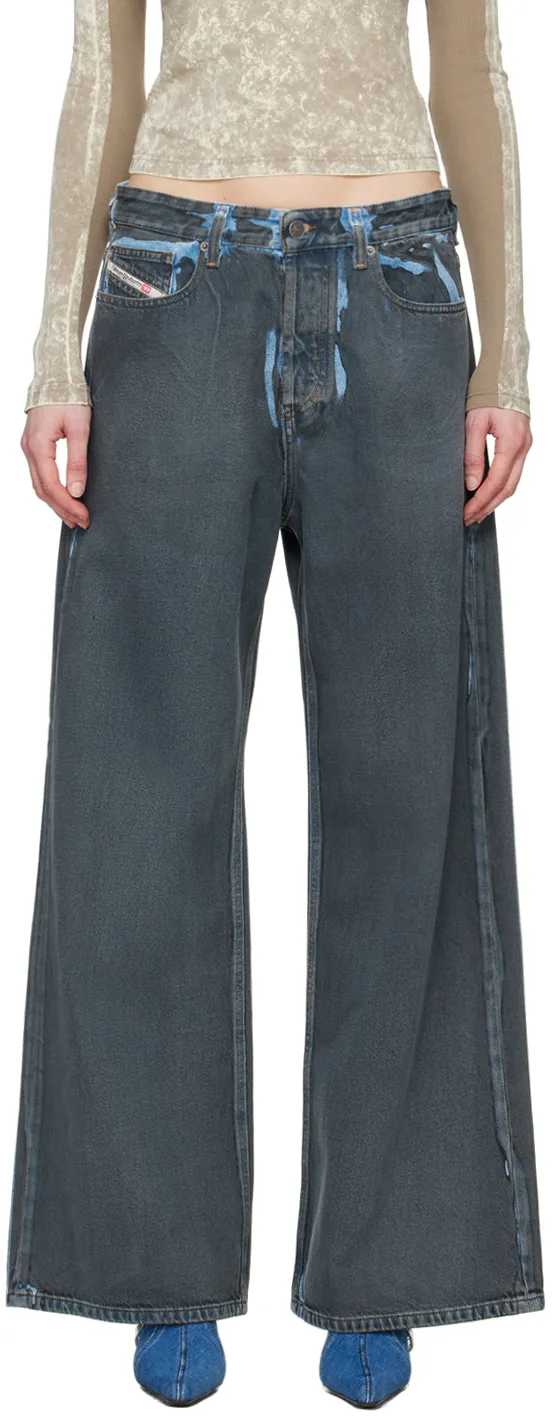 1996 D-Sire-S1 Low-Rise Distressed Wide-Leg Jeans