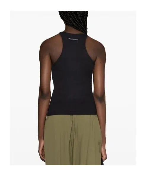 Moon-Embroidered Ribbed Tank Top