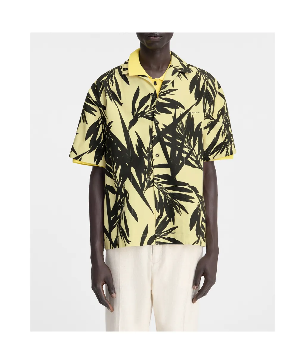 Jacquemus La Chemise Jean Foliage Printed Bowling Shirt