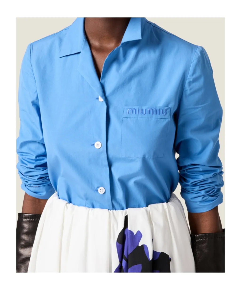Miu Miu Logo-Embroidered Button-Up Shirt