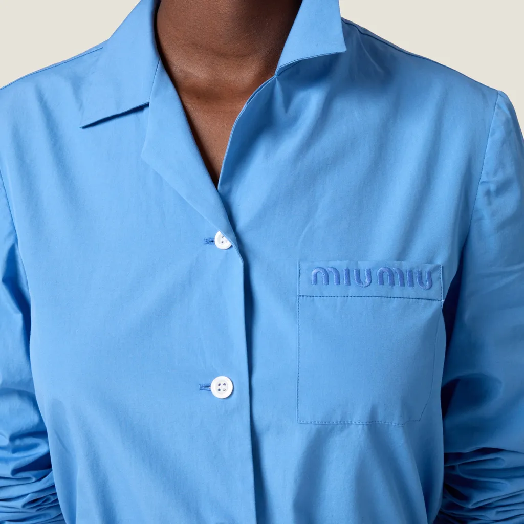 Miu Miu Logo-Embroidered Button-Up Shirt