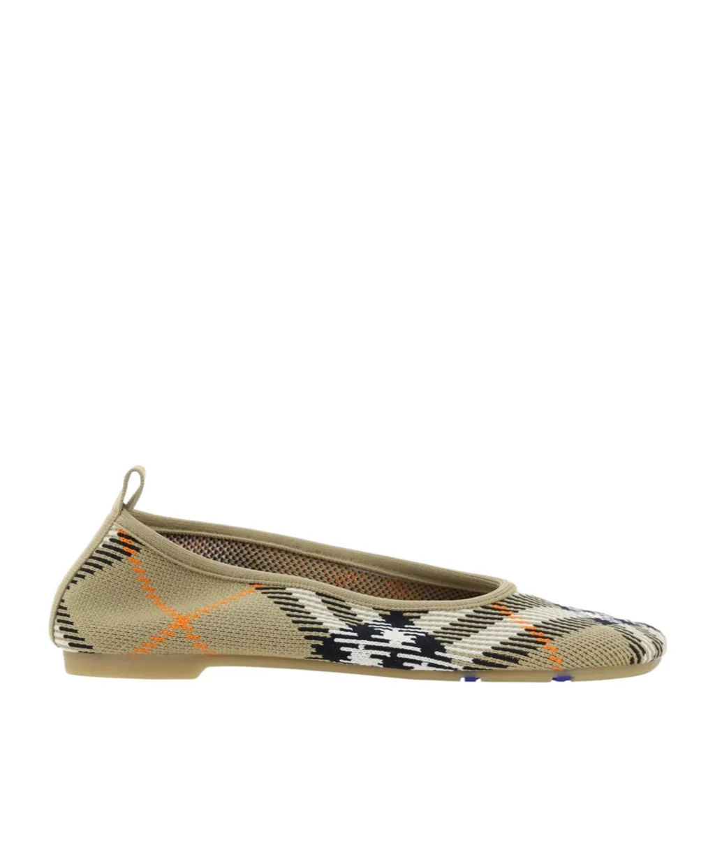 Burberry Checked Slip-On Baby Ballerinas