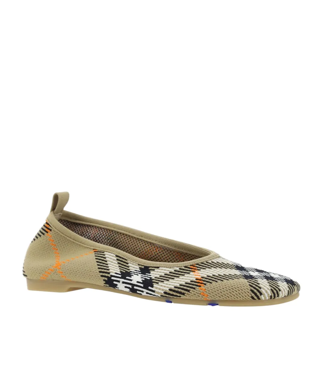 Burberry Checked Slip-On Baby Ballerinas