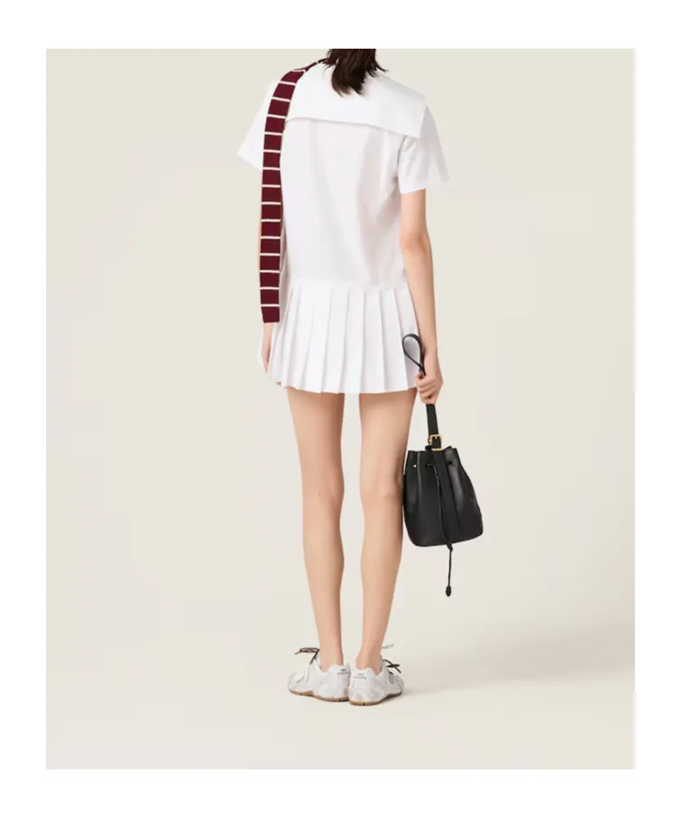 Miu Miu Short-Sleeved Poplin Dress