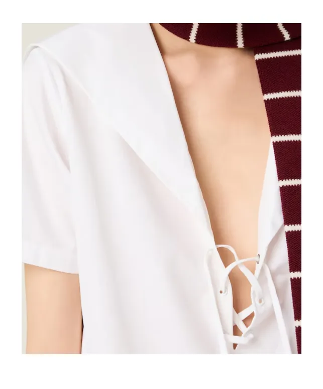 Miu Miu Short-Sleeved Poplin Dress