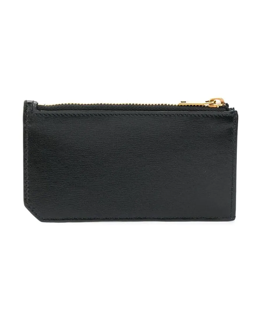 Saint Laurent Logo Plaque Zip-Up Cardholder