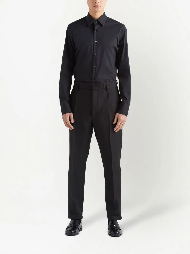 Prada Long-Sleeved Poplin Shirt