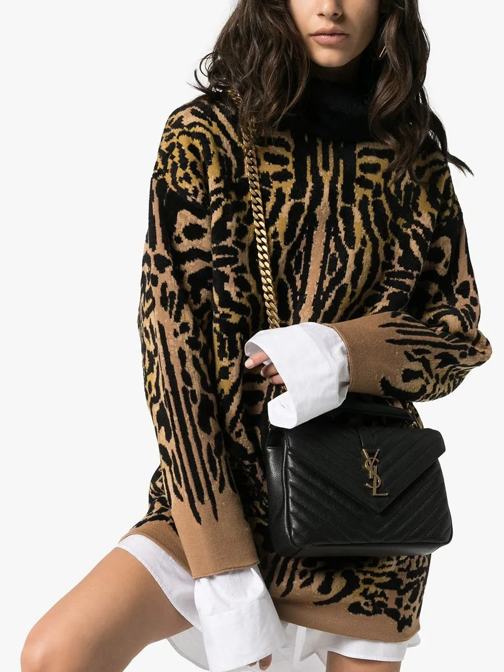 Saint Laurent College Quilted Medium Shoulder Bag