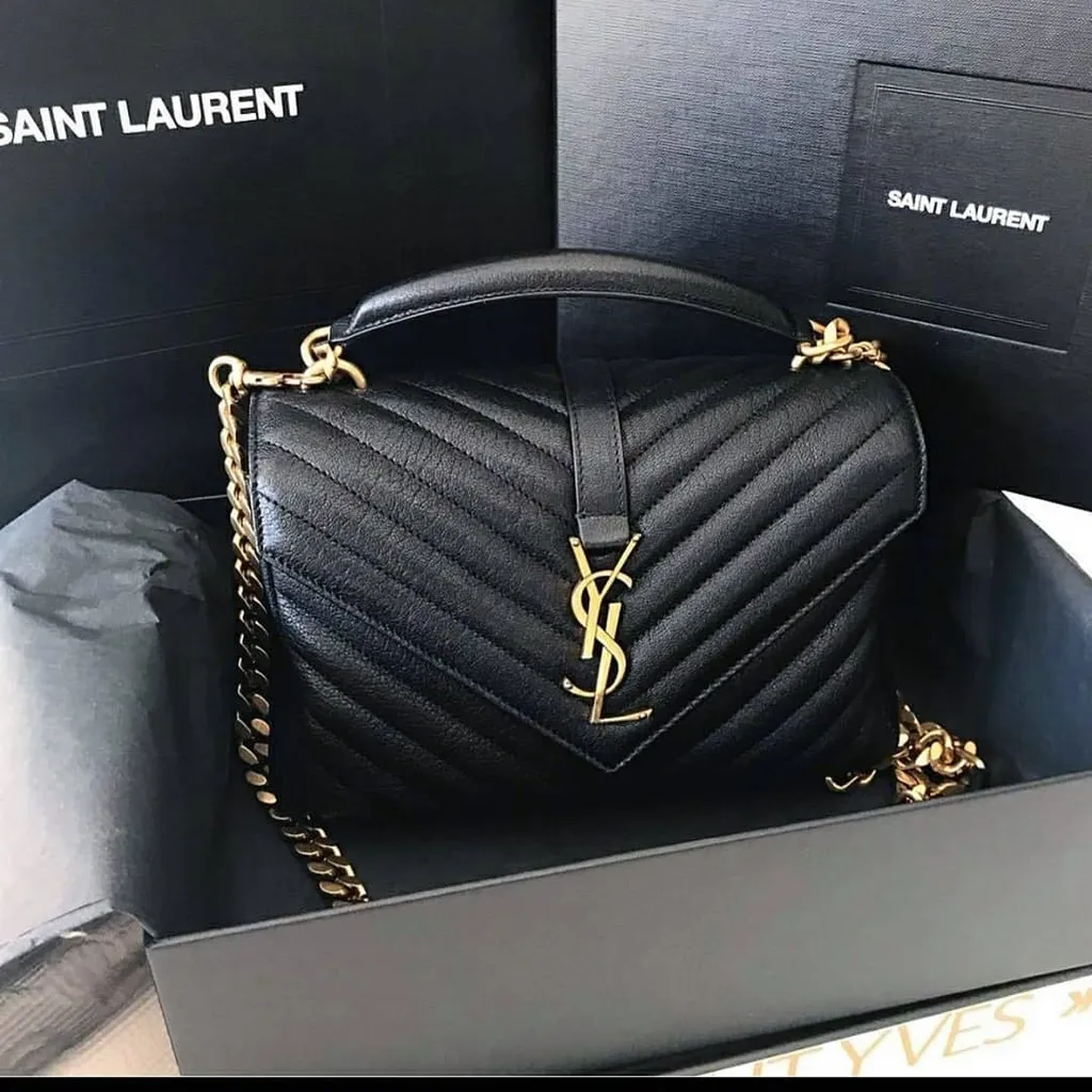 Saint Laurent College Quilted Medium Shoulder Bag