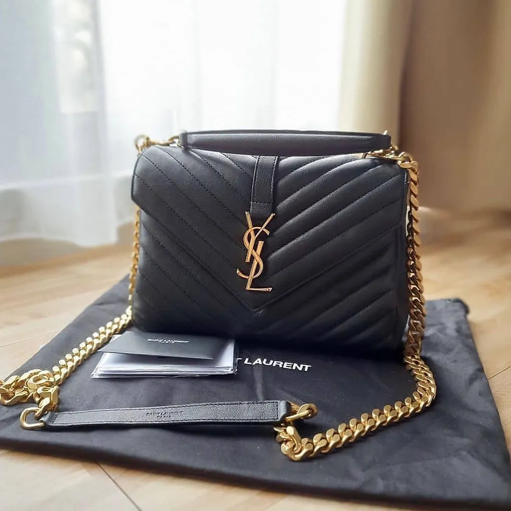 Saint Laurent College Quilted Medium Shoulder Bag