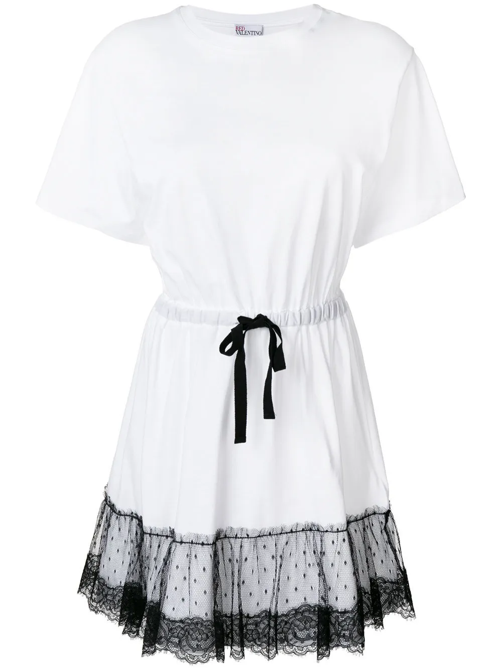 Lace Waist Umbrella Pendulum T-Shirt Dress