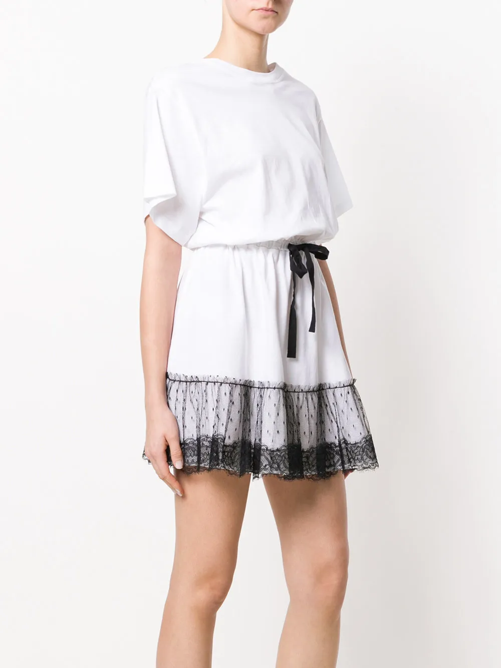 Lace Waist Umbrella Pendulum T-Shirt Dress