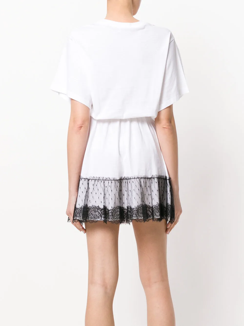 Lace Waist Umbrella Pendulum T-Shirt Dress