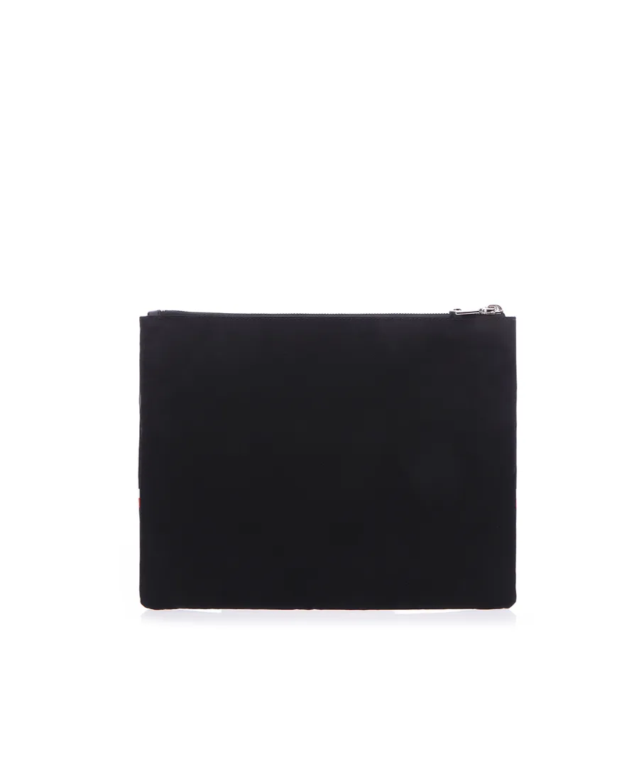 Black Striped Star Zipper Clutch