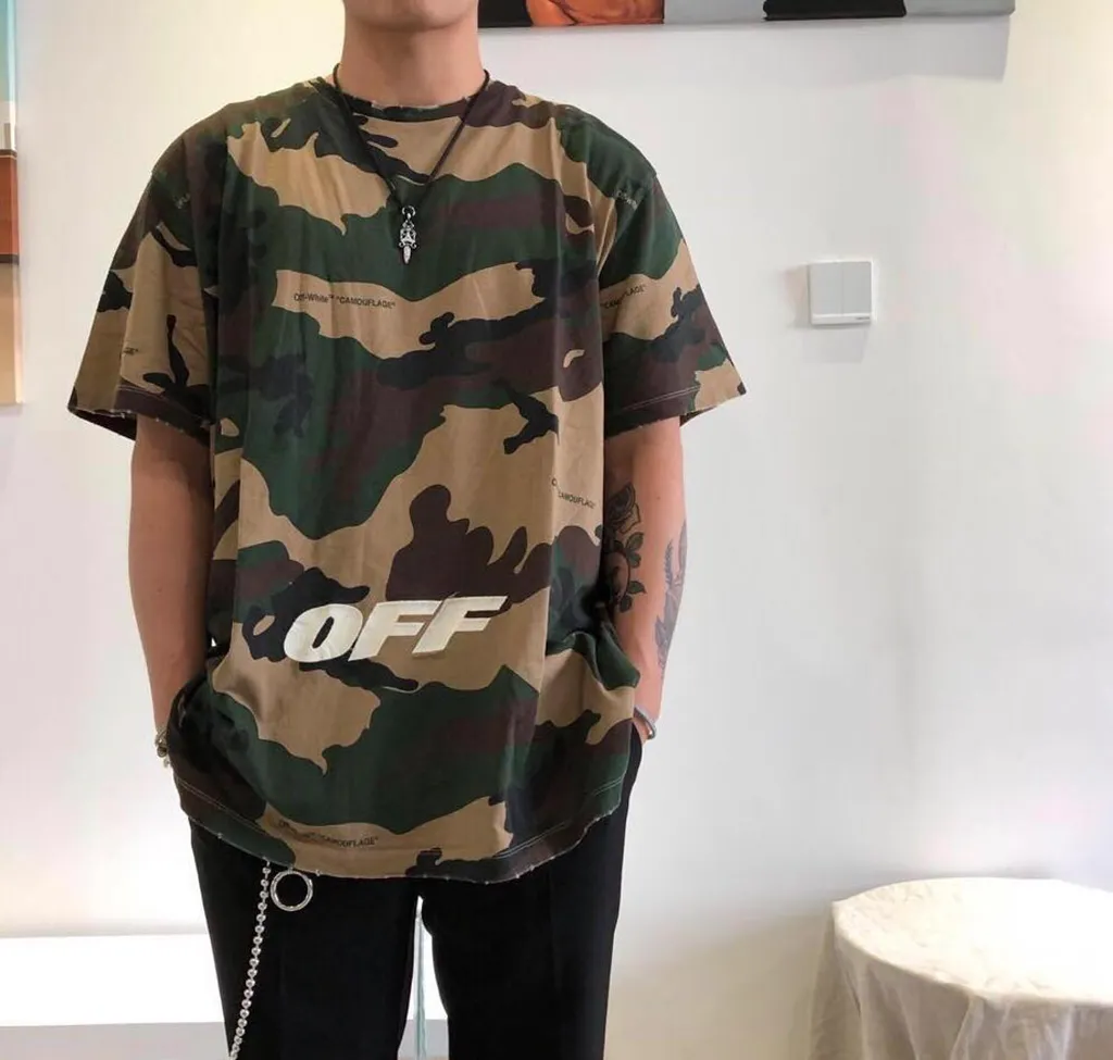 Camouflage Printed Cotton T-Shirt