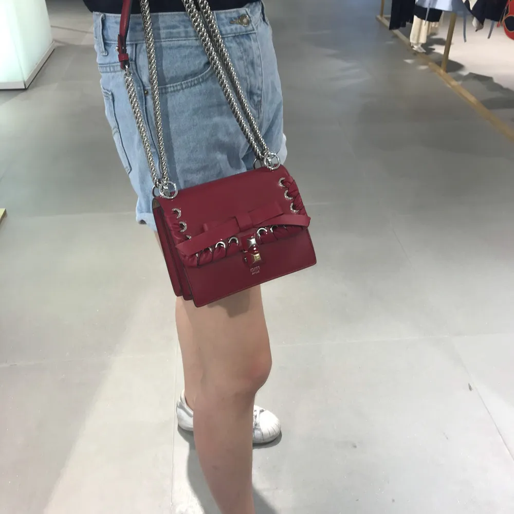 Kan I Bowknot Calfskin Shoulder Bag