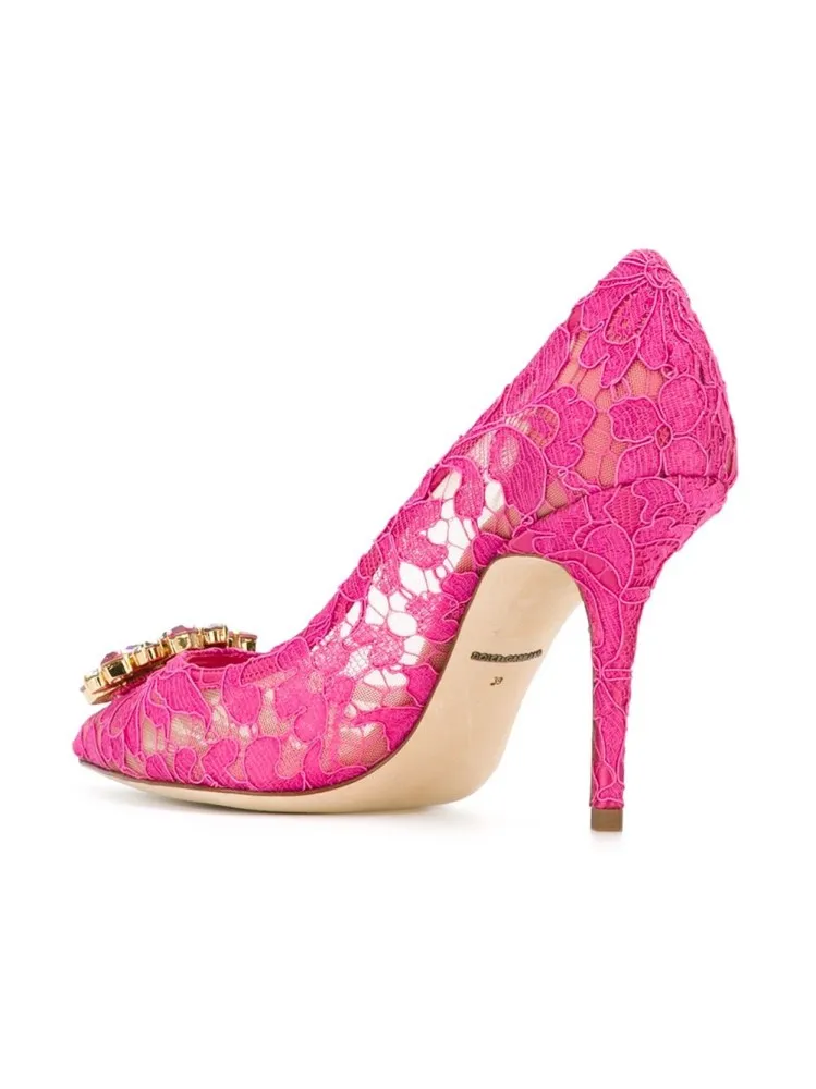 Dolce & Gabbana Bellucci Embellished Lace Stilettos