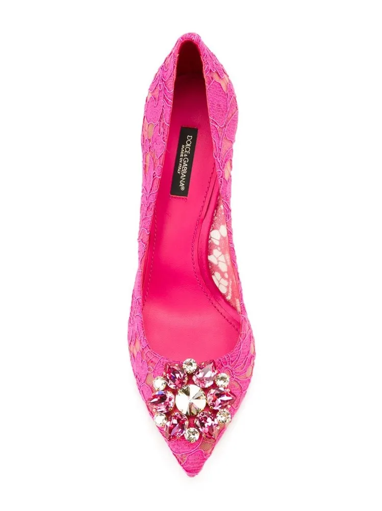 Dolce & Gabbana Bellucci Embellished Lace Stilettos