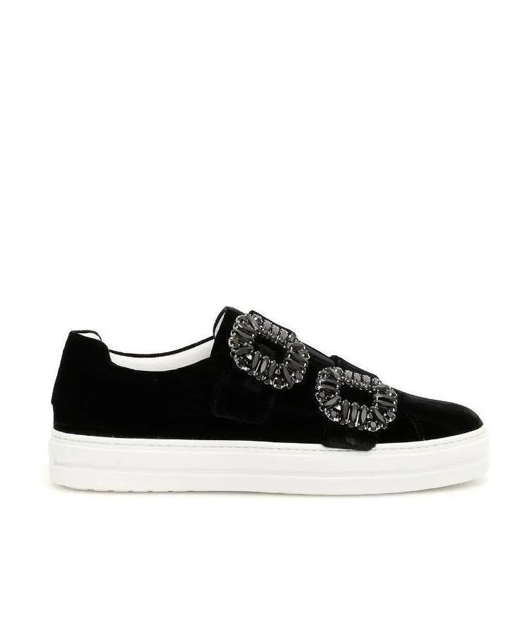 Crystal Square Button Casual Sneakers