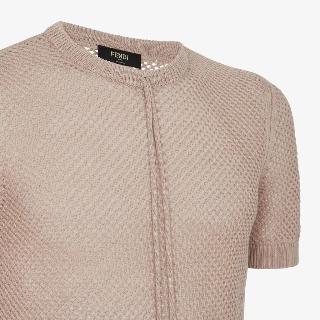 Fendi Short Sleeved Knitted Drawstring Jumper