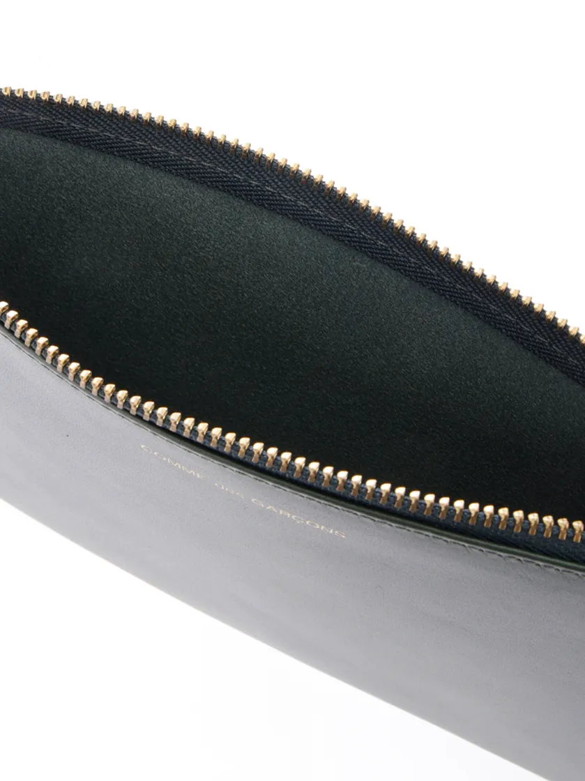 Comme Des Garons Wallet Logo Detailed Zip-Up Pouch