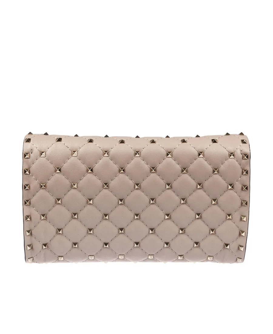 Rockstud Spike Nappa Leather Crossbody Clutch Bag